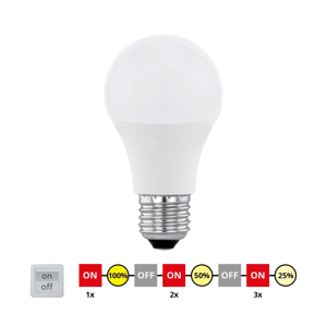 Eglo EGLO 11561 - LED Stmievateľná žiarovka E27/10W/230V - STEPDIMMING teplá biela